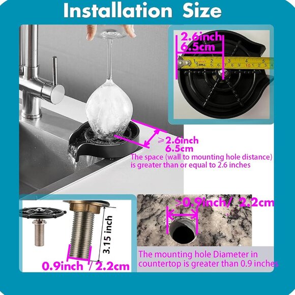 Automatic cup washer for kitchen sink faucet glass washer cleaner(1 Set) - Picture 9 of 10